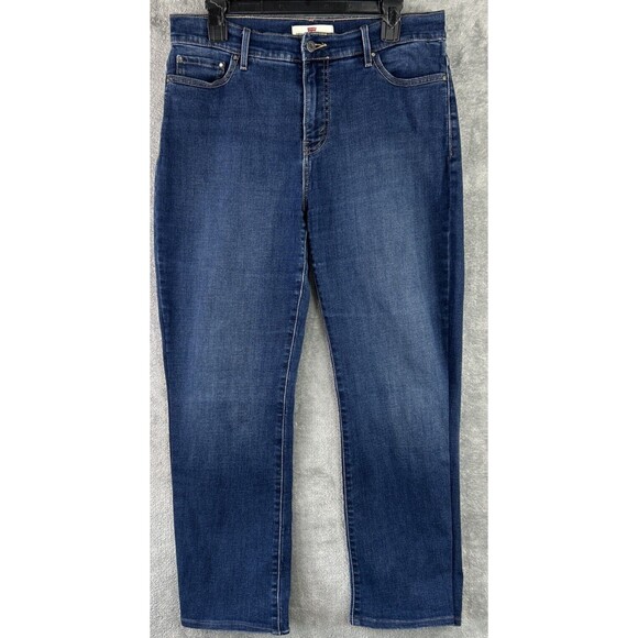 Levi's 512 Women's 32 X 27 (12-14) Perfectly Slimming Fit Blue Jeans Gem Pockets - Picture 1 of 12